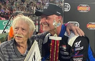 Gary Myers (L) with his son Bert.