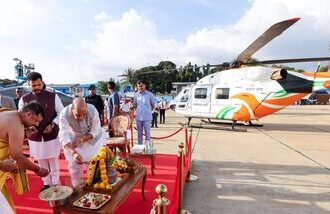 The handover ceremony was attended by Defence Minister Rajnath Singh and Civil Aviation Minister K Rammohan Naidu.