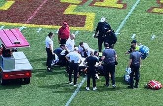 Iowa State CB Jaheim Singletary taken off field on backboard