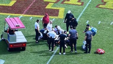 Iowa State CB Jaheim Singletary taken off field on backboard