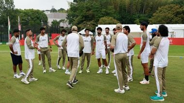 The Indian men's cricket team in Nisshin during their training.