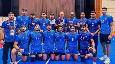The triumphant Indian men's kabaddi team.