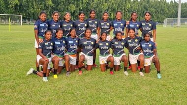 The Indian women rugby sevens team at SAI, Kolkata.