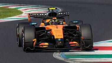 McLaren driver Lando Norris of Britain steers his car during the Italian Formula One Grand Prix race, in Monza, Italy.