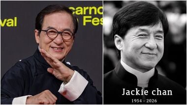 A fake memorial style picture of Jackie Chan doing rounds on the internet has left many fans concerned.
