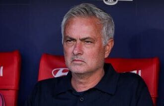 Real Madrid's Portuguese coach Jose Mourinho looks on during the Spanish league football match between Club Atletico de Madrid and Real Madrid CF at the Metropolitano stadium.