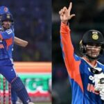 Ishan Kishan (Left) remains on top of the ICC T20I batters' rankings, whereas Abhishek Sharma (Right) has climbed one spot to second place.