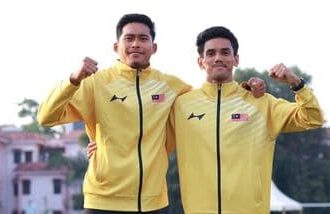 Wan Muhammad Fazri (R) and Umar Osman from Malaysia trained at the SAI centre in Thiruvananthapuram ahead of the Asian Games 2026.