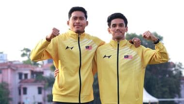 Wan Muhammad Fazri (R) and Umar Osman from Malaysia trained at the SAI centre in Thiruvananthapuram ahead of the Asian Games 2026.