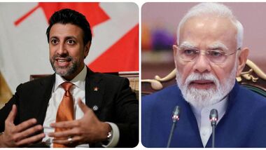 Canadian Trade Minister Maninder Sidhu; Prime Minister Narendra Modi