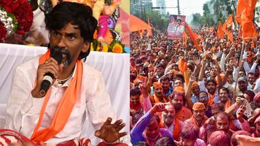 File image of Maratha quota activist Manoj Jarange and his supporters