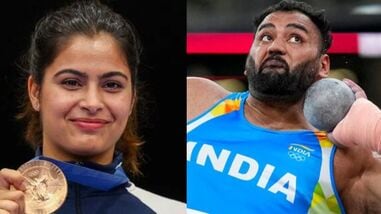 Manu Bhaker (left) and Tajinderpal Singh Toor will be India's flag-bearers at the opening ceremony of the 2026 Asian Games in Nagoya, Japan.