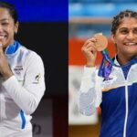 Mirabai Chanu (Left) and Suhika Tariyal are among India's first-time medallists at the Asian Games.