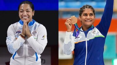 Mirabai Chanu (Left) and Suhika Tariyal are among India's first-time medallists at the Asian Games.
