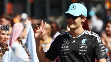 Mercedes' George Russell wins Azerbaijan GP