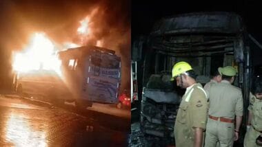 The double-decker bus was travelling from Noida to Mahoba.