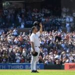 Detroit Tigers starting pitcher Justin Verlander acknowledges the crowd.