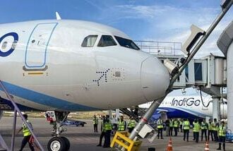 IndiGo flight suffers tail strike during second landing attempt at Bengaluru’s Kempegowda International Airport. (PTI Photo)(PTI09_04_2026_000044B)