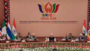 Prime Minister Narendra Modi speaks during the 18th BRICS Summit, at the Bharat Mandapam, in New Delhi.