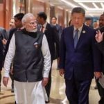 Prime Minister Narendra Modi interacts with Russian President Vladimir Putin and Chinese President Xi Jinping during the 18th BRICS Summit in New Delhi.