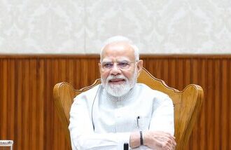 Prime Minister Narendra Modi chairs a roundtable with Semiconductor CEOs, at Seva Teerth in New Delhi, on Wednesday. (PMO via PTI Photo) (PTI09_17_2026_000010B)