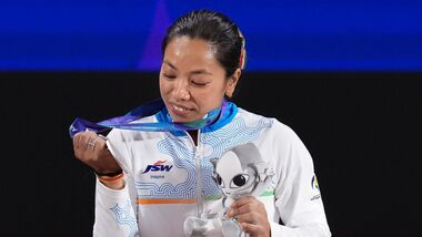 India's Mirabai Chanu won a silver medal in the women's 49kg weightlifting category at the 2026 Asian Games in Nagoya on Wednesday.