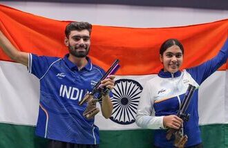 India's Suruchi Singh and Kamaljeet won the gold medal in the 10m air pistol mixed team event at the 2026 Asian Games in Aichi-Nagoya.