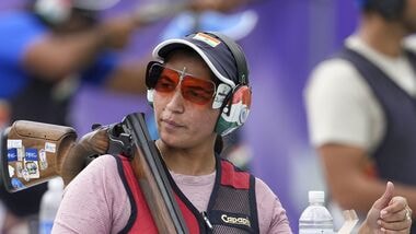 India's Aashima Ahlawat was part of the women's trap shooting team that won silver at the 2026 Asian Games in Nagoya.