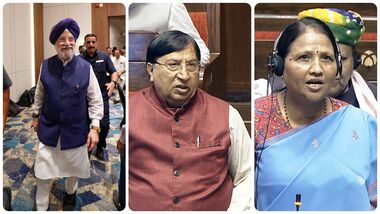 BJP MPs Hardeep Singh Puri, Naresh Bansal and Geeta Alias Chandraprabha are retiring as Rajya Sabha members next month.