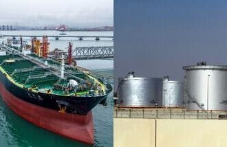 A general view shows tanks at the Saudi Aramco oil facility in Dammam city. An Oil tanker named Yu fu Zuo unload imported crude oil at the crude oil terminal of in Qingdao port, in China.