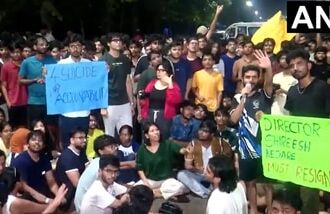 Heavy police security has been deployed on campus to control the situation as discussions were held between students and the administration.