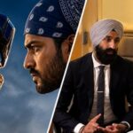 Mr Singh poster shared by the DHS(Left). Injured truck driver speaking with a legal services activist(Right).