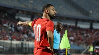 Egypt's Mohamed Salah gestures during a match.