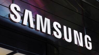 The logo of Samsung Electronics is seen at the company's store.
