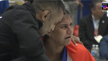 Suchika Tariyal breaks down in tears after her semifinal loss at Asian Games 2026.