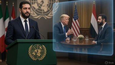 Syrian President Ahmed al-Sharaa recalled joking with Donald Trump that he could give New Jersey to Israel, saying Trump does not own the Golan Heights to give it away. (AI-generated Image for representational purposes only)