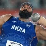 India's Tajinderpal Singh Toor competes in the men's shot put final at the Asian Games 2026 in Nagoya.