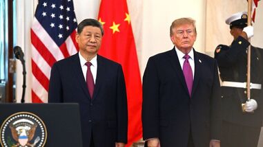 Chinese leader Xi Jinping and President Trump on Thursday.
