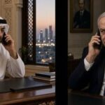 UAE President Mohamed bin Zayed Al Nahyan reportedly called Israeli PM Benjamin Netanyahu from the presidential palace in Abu Dhabi about a week and a half before October 7. The reported 45-minute conversation allegedly included a warning that Hamas leader Yahya Sinwar was preparing a major operation that could destabilise the region. (AI Image)