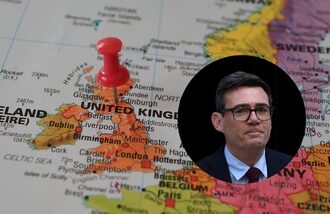 The map of the United Kingdom. (Inset: UK PM Andy Burnham)
