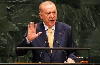 Turkey's President Recep Tayyip Erdogan speaks during the 81st session of the United Nations General Assembly at United Nations headquarters, Tuesday, Sept. 22, 2026. (AP Photo/Seth Wenig)