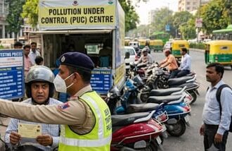 Delhi’s PUC enforcement drive explained. (AI-generated)