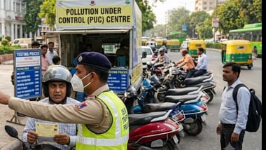 Delhi’s PUC enforcement drive explained. (AI-generated)