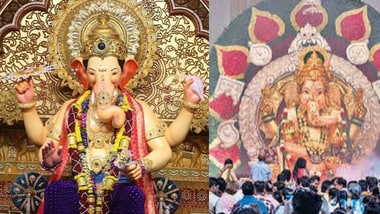 Mumbai’s GSB Seva Mandal takes  ₹703 cr insurance as Bappa dazzles in 66 kg gold (Images: @lalbaughcharaja/X, HT)