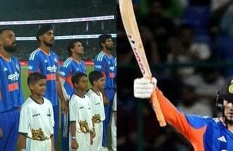 Vande Mataram played before national anthem in first at IND vs AFG T20I (Images: L - Screengrab - Fancode, R- HT)