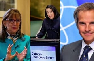 (Images: Left - Rebeca Grynspan (AFP), Centre - Carolyn Rodrigues Birkett (Reuters), Right - Rafael Mariano Grossi (IAEA))