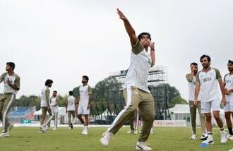 The Indian cricket team during a training session in Nagoya at the Asian Games 2026.