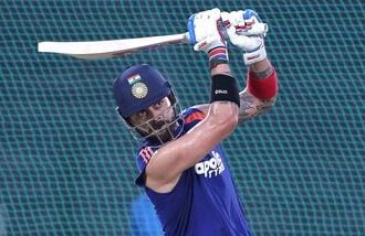 Virat Kohli in action during training in Kochi ahead of India vs West Indies first ODI.