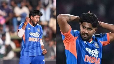 Yash Thakur (Left) has replaced the injured Harshit Rana (Right) in the India squad for the T20I series against Afghanistan as well as the Asian Games 2026 cricket competition.