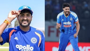 Yash Thakur (left) will step up for the injured Harshit Rana (right) for the upcoming T20I series against Afghanistan and the 2026 Asian Games.